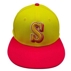 New Era 59FIFTY Seattle Mariners Kingdome Hat Yellow Pink Fitted 7 1/8 MLB Cap